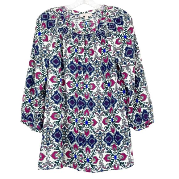 Banana Republic Multicolor Printed Blouse Sz S - Picture 1 of 4